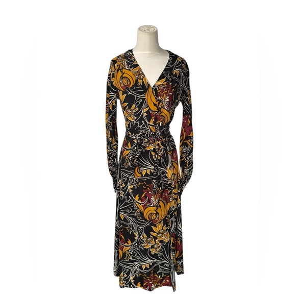 ZARA PRINTED MIDI FLOWERED WRAP DRESS FW15 - Picture 4 of 8